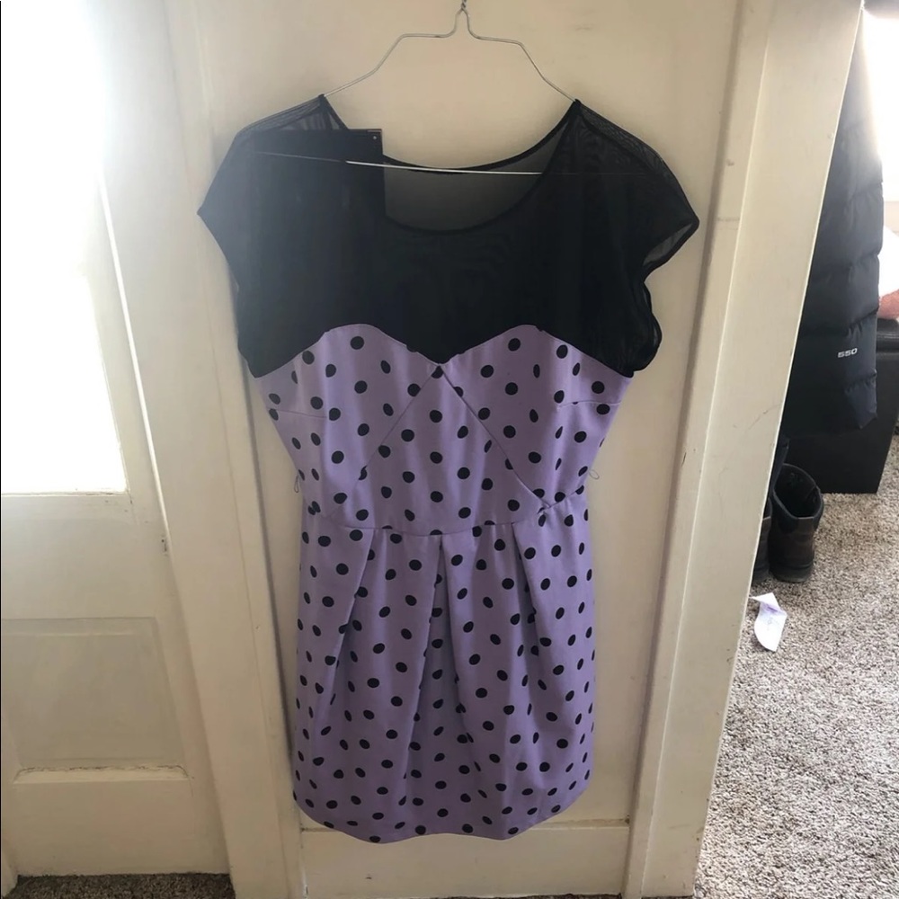 Purple polka dot dress